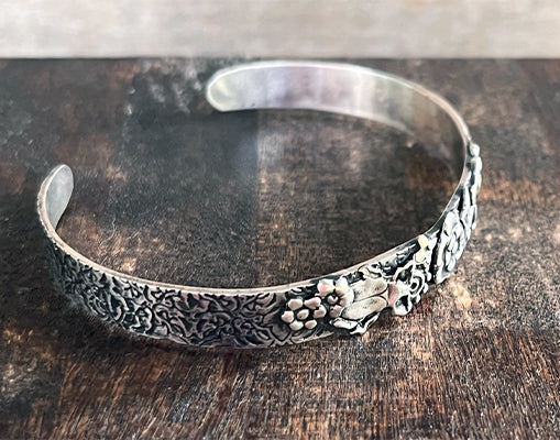 Floral Silver Stack Cuff