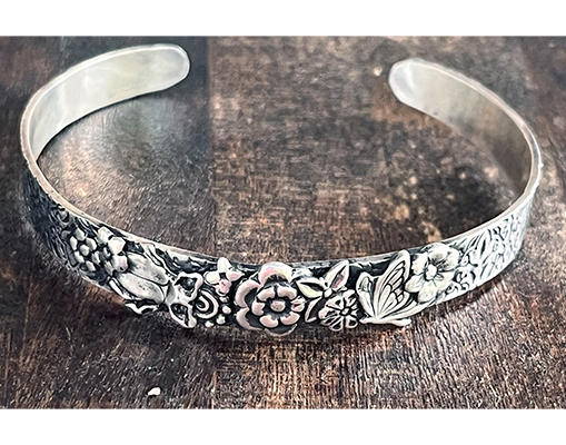 Floral Silver Stack Cuff