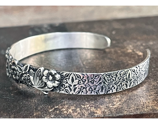 Floral Silver Stack Cuff